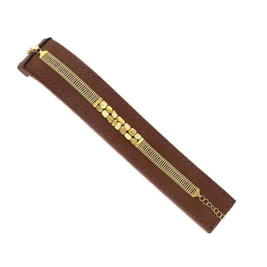 Gold Dual Link Bracelet 21KT - FKJBRL21KM11504