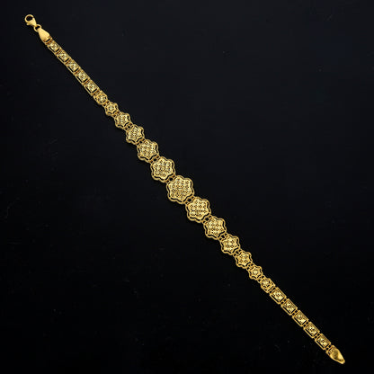 Gold Regal Floral Bracelet 21KT - FKJBRL21KM11505