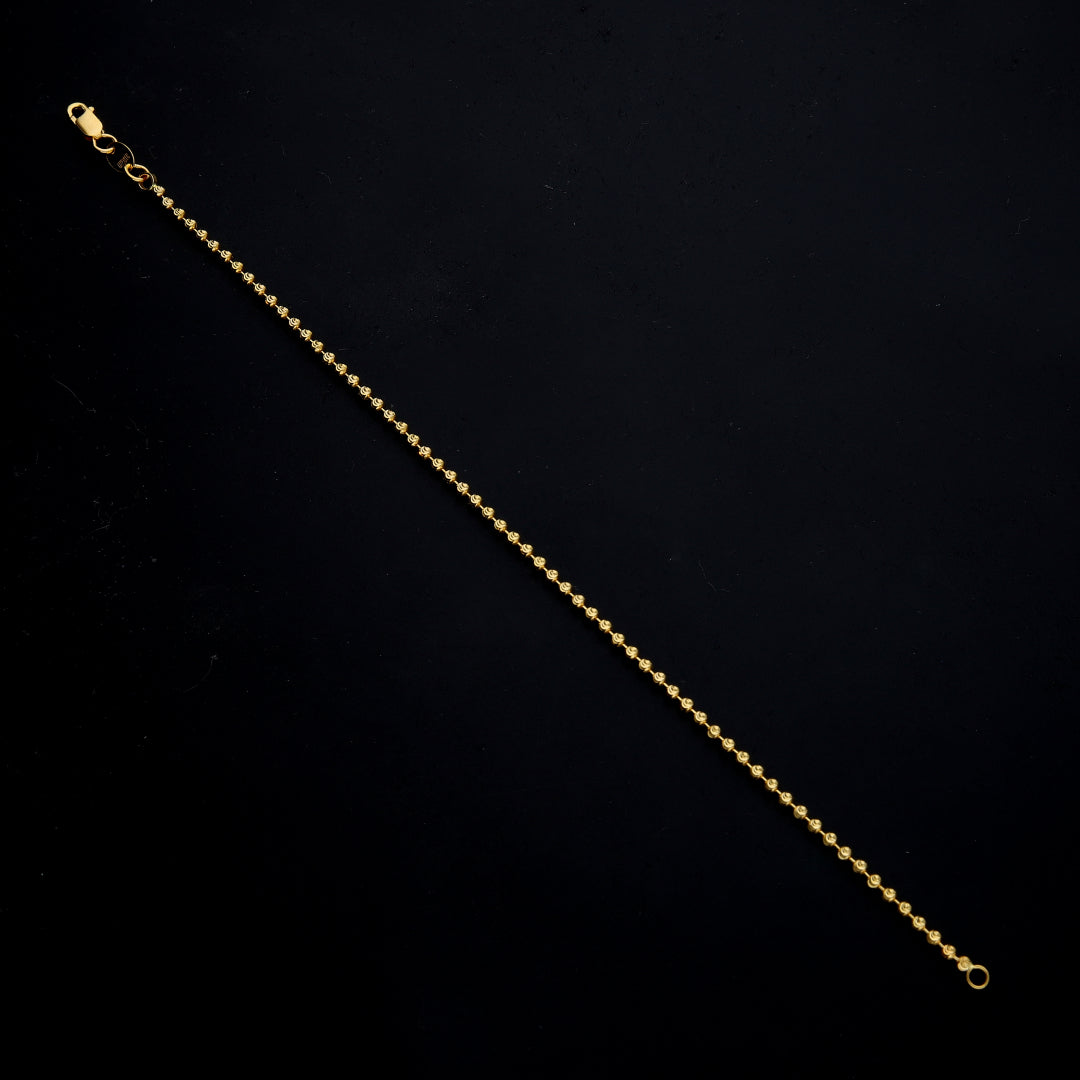 Gold Beaded Link Bracelet 21KT - FKJBRL21KM11538