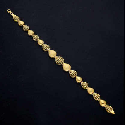 Gold Teardrop Link Bracelet 21KT - FKJBRL21KM11540