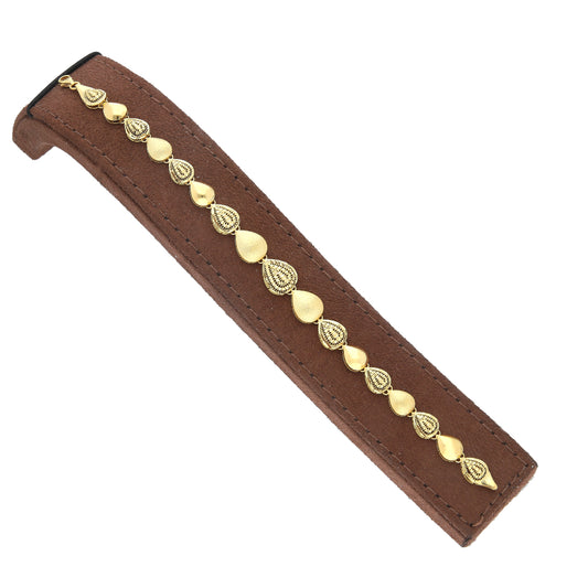 Gold Teardrop Link Bracelet 21KT - FKJBRL21KM11540