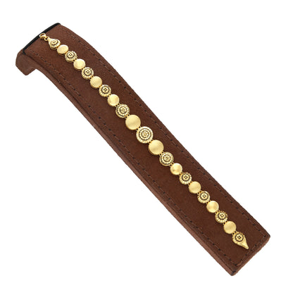 Gold Round Medallion Link Bracelet 21KT - FKJBRL21KM11543