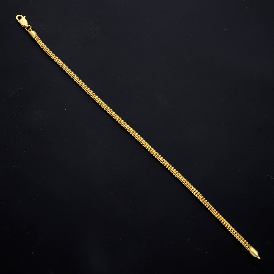 Gold Beaded Line Bracelet 21KT - FKJBRL21KM11547