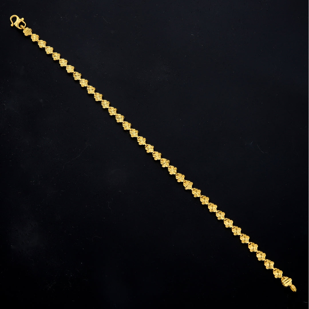 Gold Petal Link Bracelet 21KT - FKJBRL21KM11548