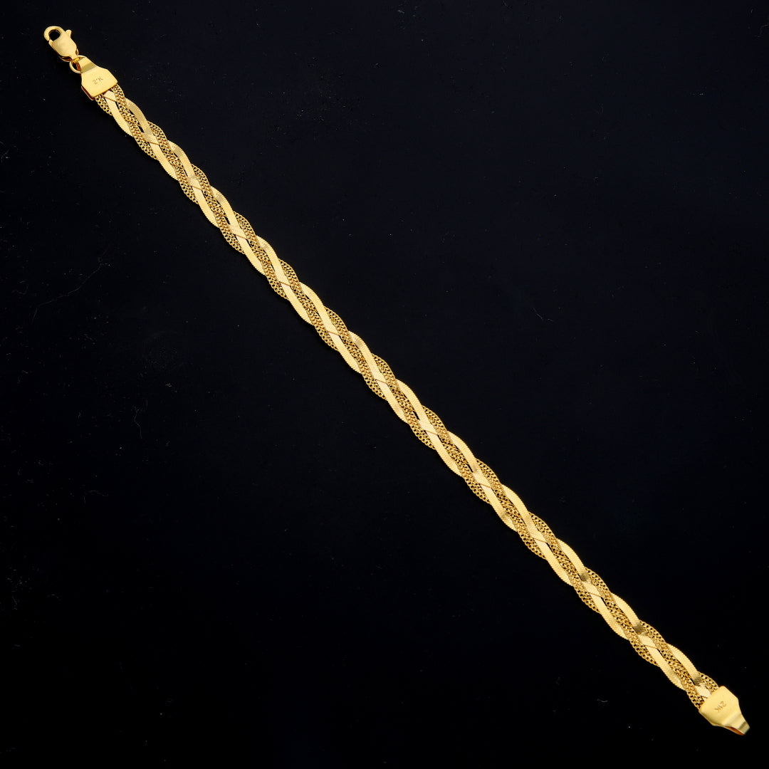 Gold Twist Link Bracelet 21KT - FKJBRL21KM11549