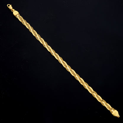 Gold Twist Link Bracelet 21KT - FKJBRL21KM11549