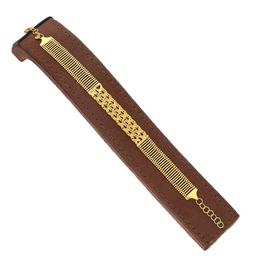 Gold Filigree Panel Bracelet 21KT - FKJBRL21KM11551
