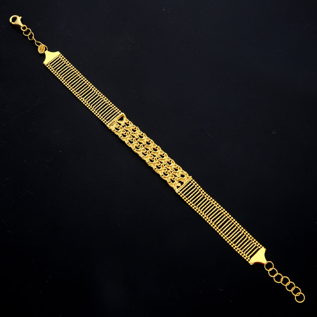 Gold Filigree Panel Bracelet 21KT - FKJBRL21KM11551