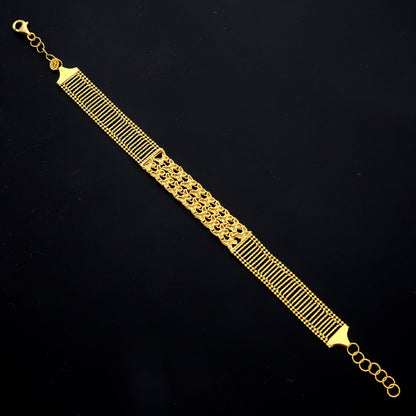 Gold Filigree Panel Bracelet 21KT - FKJBRL21KM11551