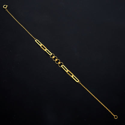 Gold Statement Link Bracelet 21KT - FKJBRL21KM11553