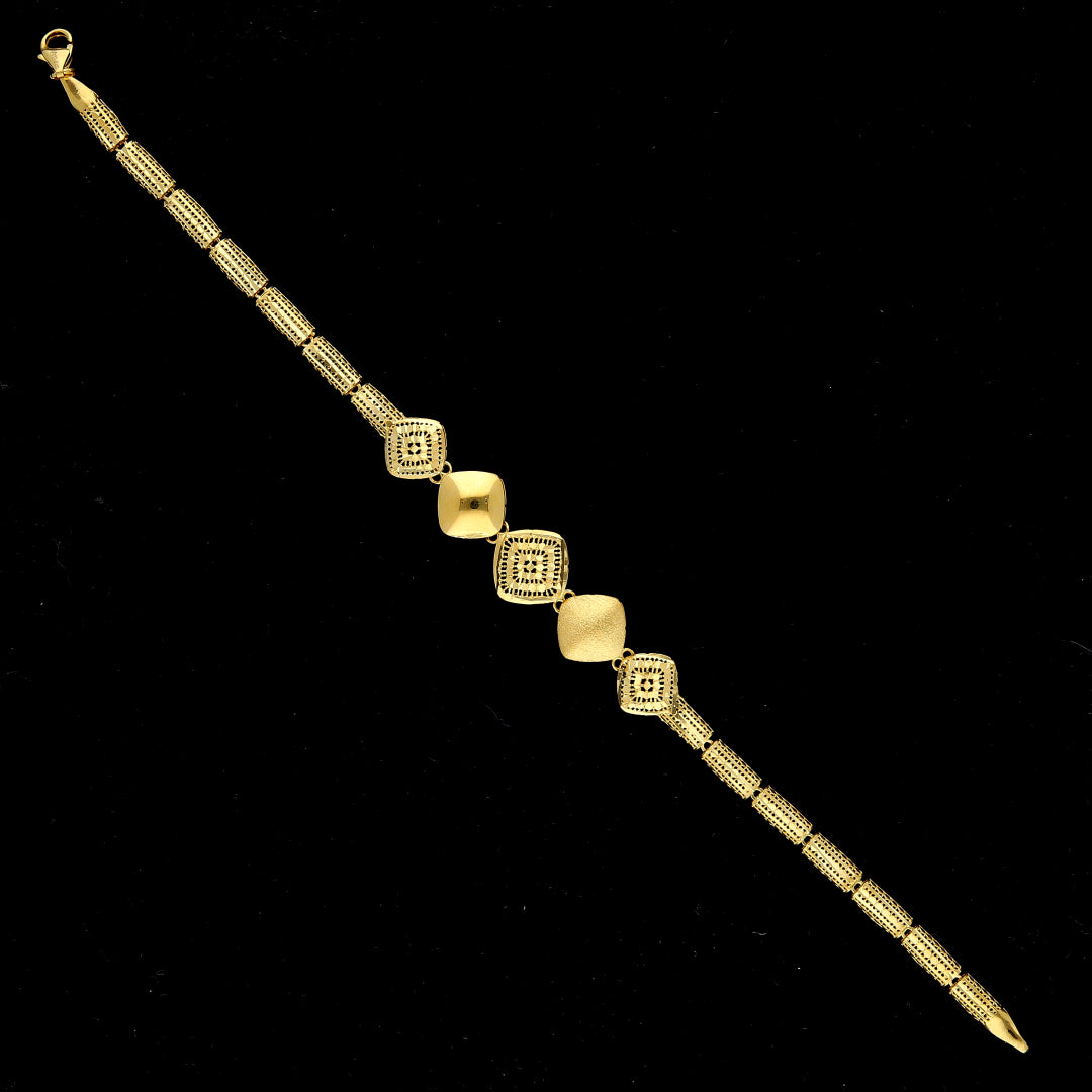 Gold Square Motif Bracelet 21KT - FKJBRL21KM11555