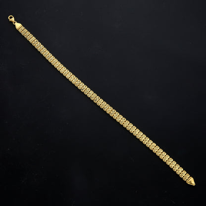 Gold Lattice Link Bracelet 21KT - FKJBRL21KM11559