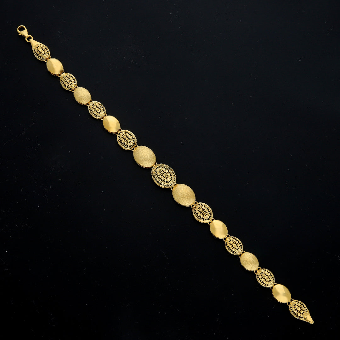 Gold Oval Harmony Bracelet 21KT - FKJBRL21KM11560