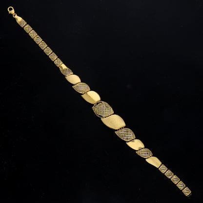 Gold Geometric Filigree Bracelet 21KT - FKJBRL21KM11563