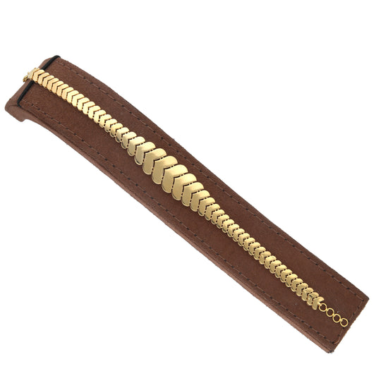 Gold Chevron Link Bracelet 21KT - FKJBRL21KM11564