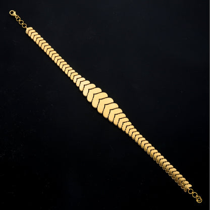 Gold Chevron Link Bracelet 21KT - FKJBRL21KM11564