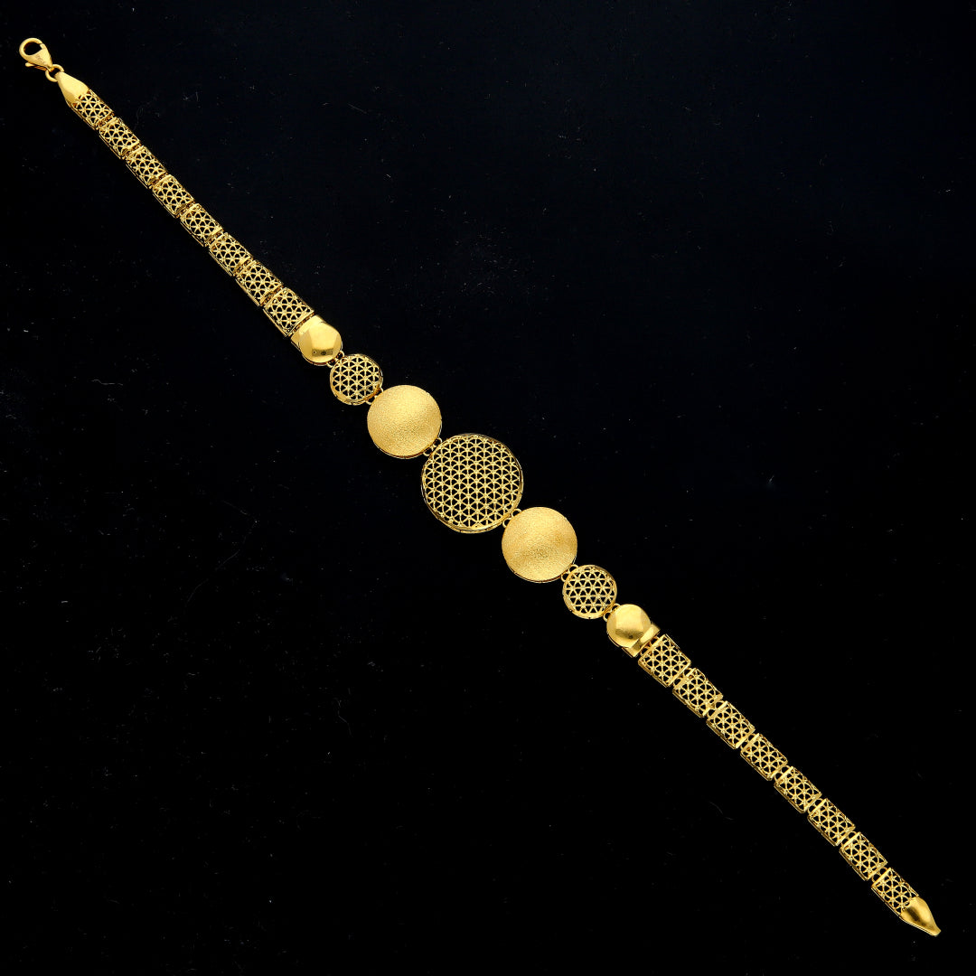 Gold Filigree Circle Bracelet 21KT - FKJBRL21KM11565