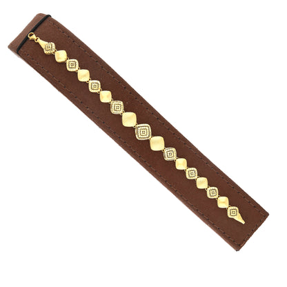 Gold Pattern Link Bracelet 21KT - FKJBRL21KM11570