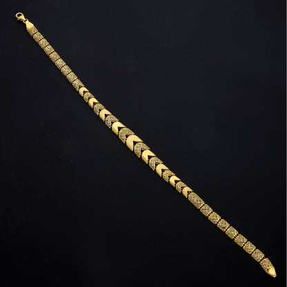 Gold Curved Accent Bracelet 21KT - FKJBRL21KM11573