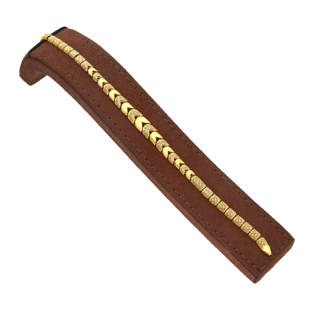 Gold Curved Accent Bracelet 21KT - FKJBRL21KM11573