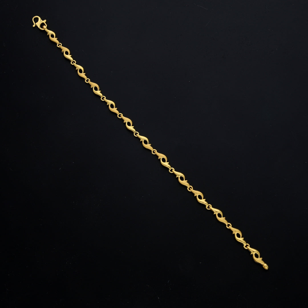 Gold Elegant Link Bracelet 21KT - FKJBRL21KM11590