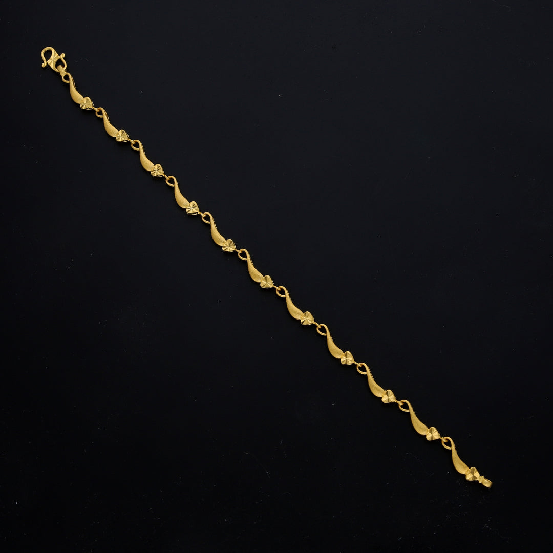 Gold Swirl Link Bracelet 21KT - FKJBRL21KM11592