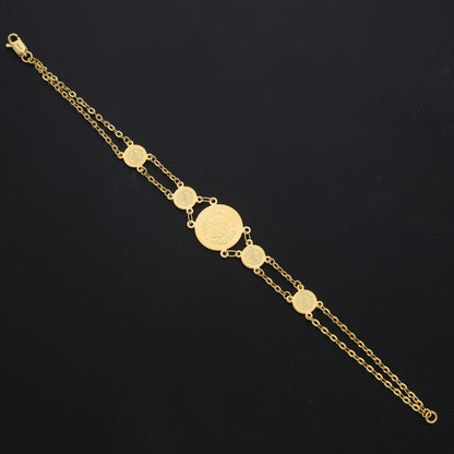 Gold Coin Layer Bracelet 21KT - FKJBRL21KM11636