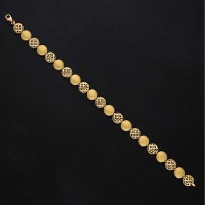 Gold Filigree Round Links Bracelet 21KT - FKJBRL21KM11668