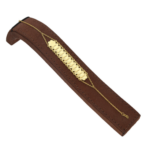 Gold Elegant Floral Link Bracelet 21KT - FKJBRL21KM11669