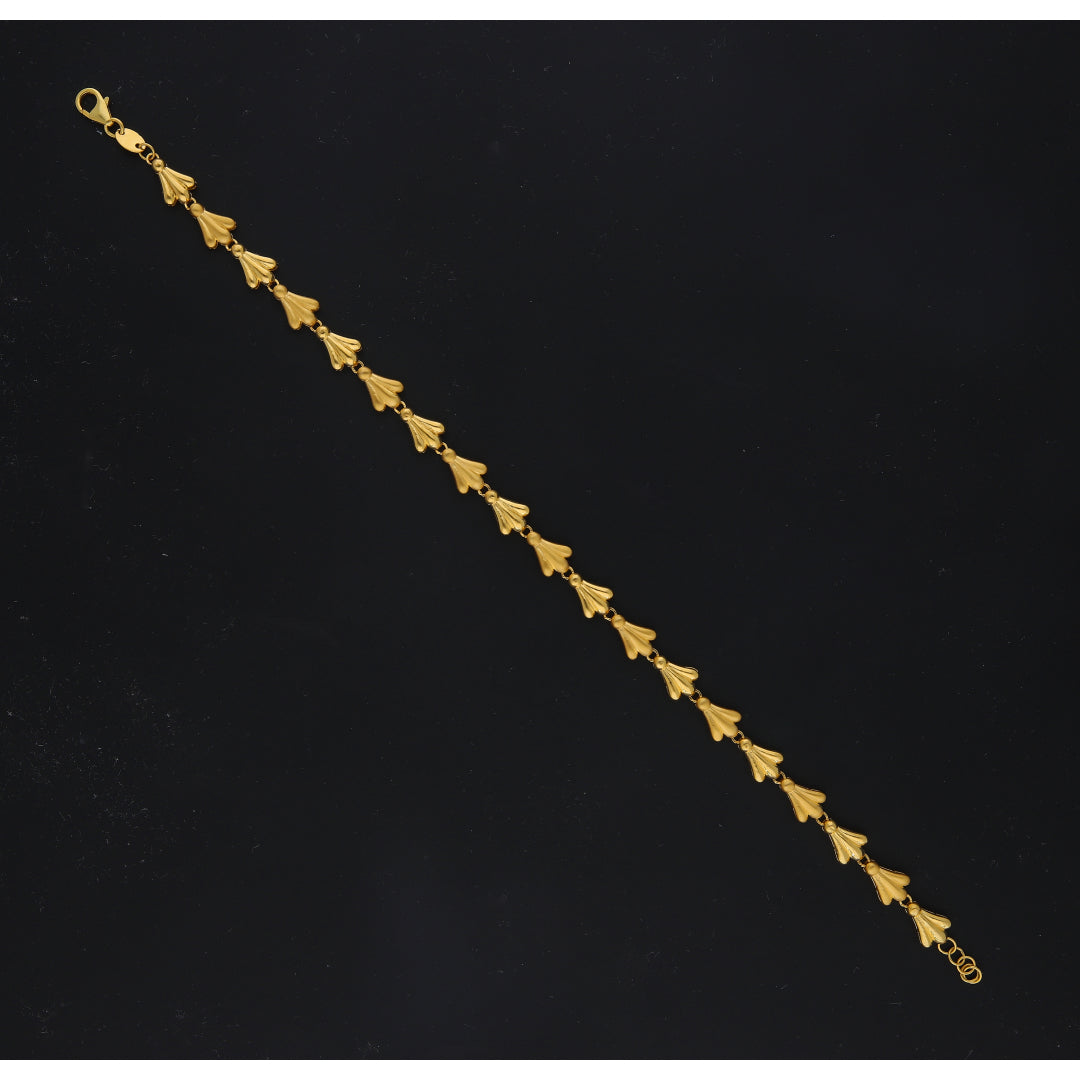 Gold Fan Link Bracelet 21KT - FKJBRL21KM11673