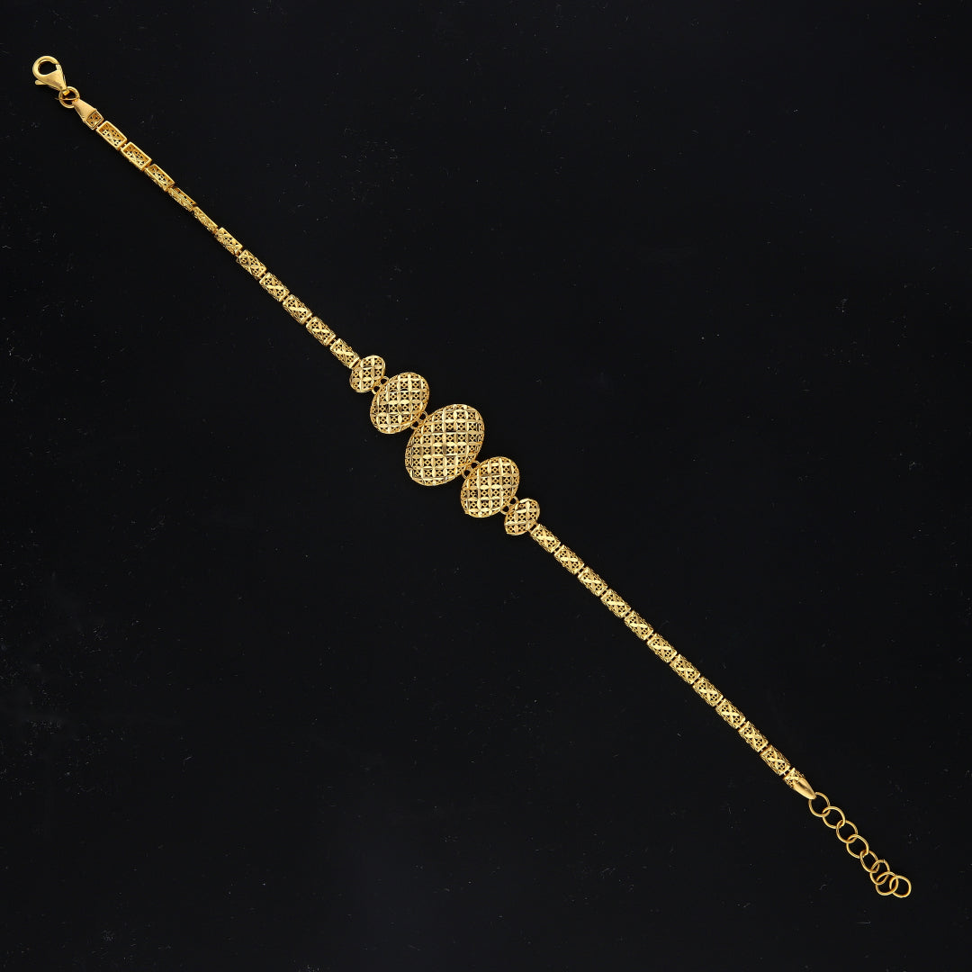 Gold Medallion Link Bracelet 21KT - FKJBRL21KM11674