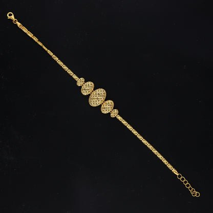 Gold Medallion Link Bracelet 21KT - FKJBRL21KM11674