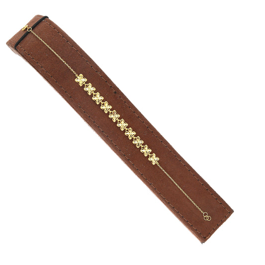 Gold Multi Flower Bracelet 21KT - FKJBRL21KM11679