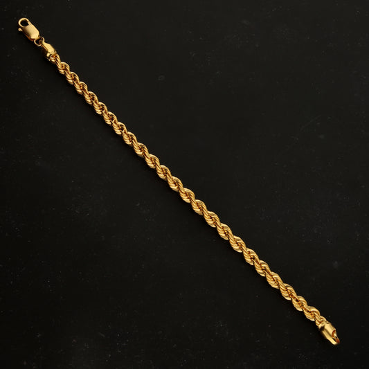 Gold Twisted Rope Bracelet 21KT - FKJBRL21KM11847