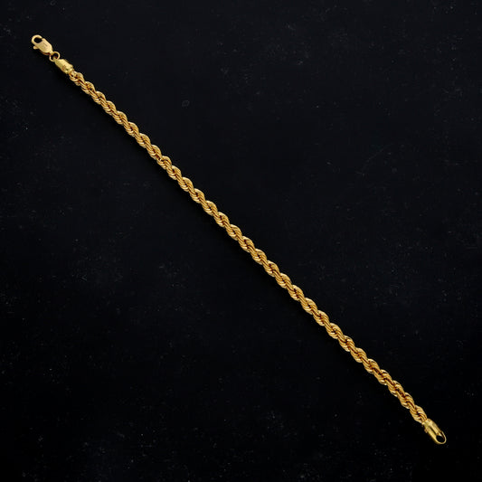 Gold Twisted Rope Bracelet 21KT - FKJBRL21KM11848
