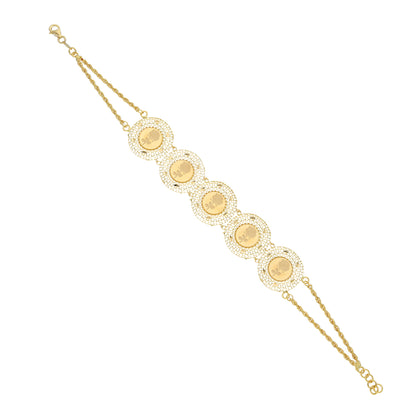 Gold Rose Design Bracelet 21KT - FKJBRL21KM11881