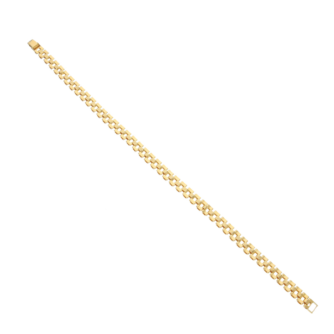 Gold Block Checks Bracelet 21KT - FKJBRL21KM11898