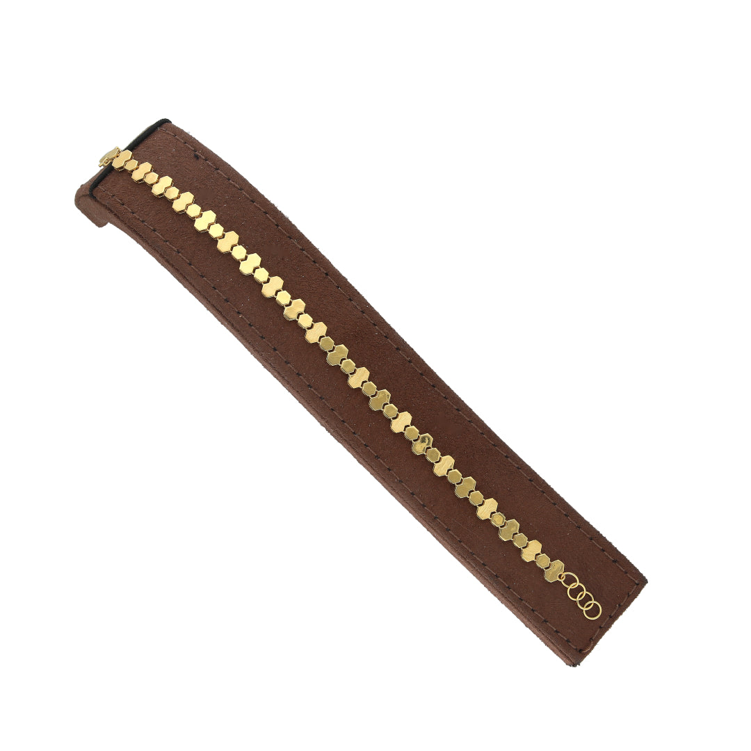 Gold Honeycomb Link Bracelet 21KT - FKJBRL21KM11917