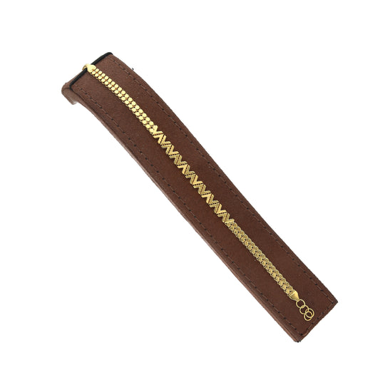 Gold Zigzag Chain Bracelet 21KT - FKJBRL21KM11918