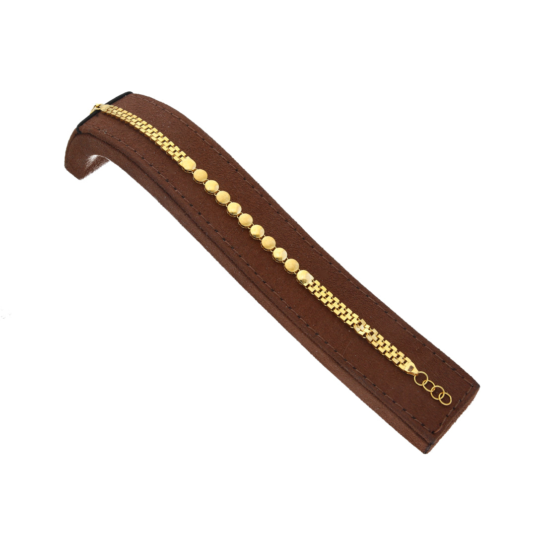 Gold Round Disc Bracelet 21KT - FKJBRL21KM11922