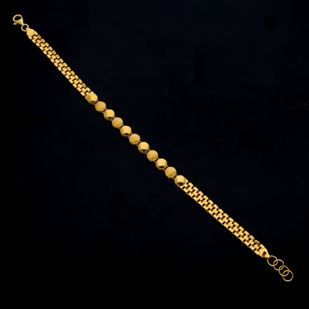 Gold Round Disc Bracelet 21KT - FKJBRL21KM11922