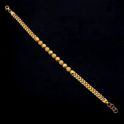 Gold Round Disc Bracelet 21KT - FKJBRL21KM11922