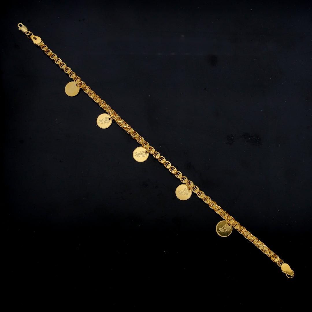 Gold Rose Charms Bracelet 21KT - FKJBRL21KM11928