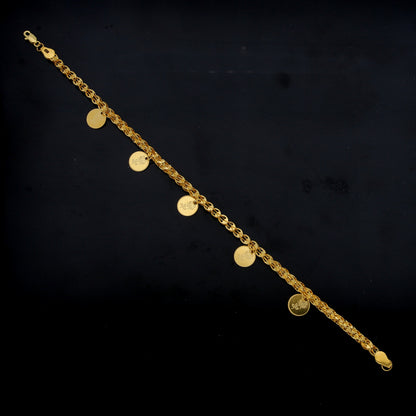 Gold Rose Charms Bracelet 21KT - FKJBRL21KM11928