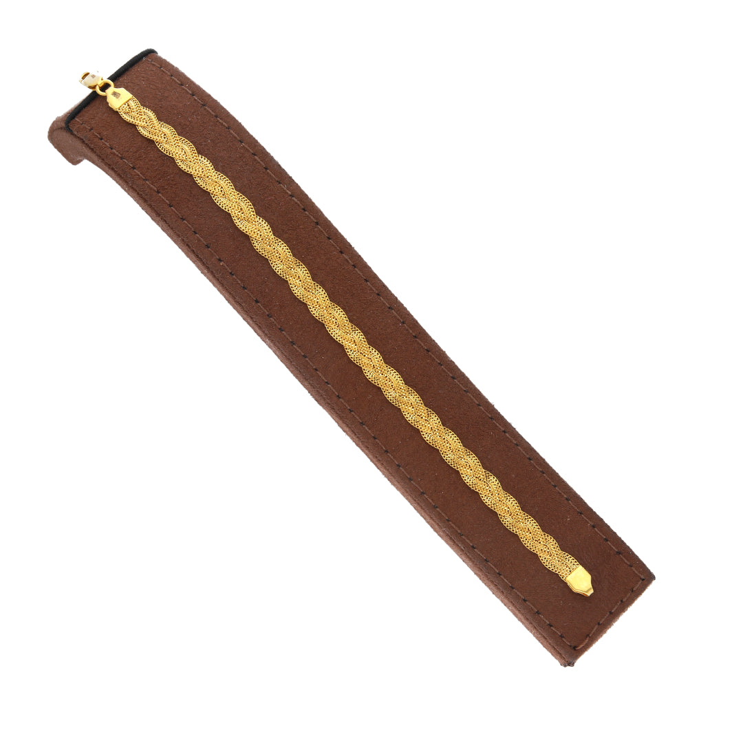 Gold Classic Braided Bracelet 21KT - FKJBRL21KM11992