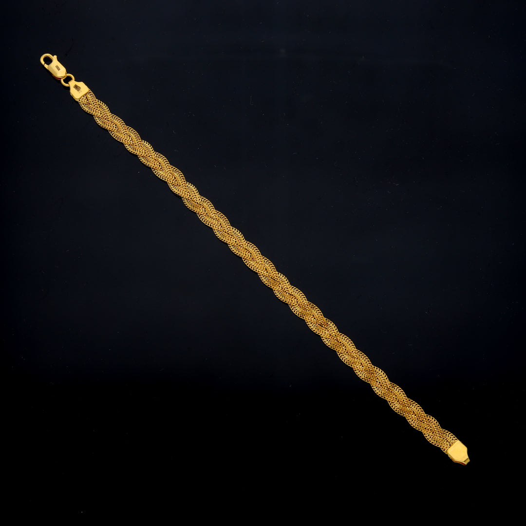 Gold Classic Braided Bracelet 21KT - FKJBRL21KM11992