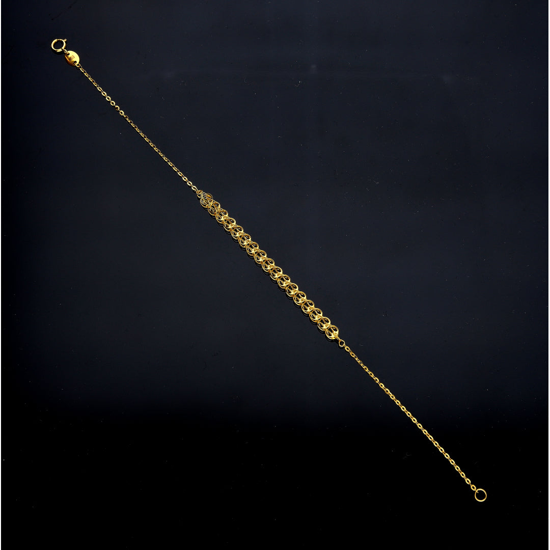 Gold Interlocking Circle Bracelet 21KT - FKJBRL21KM11994