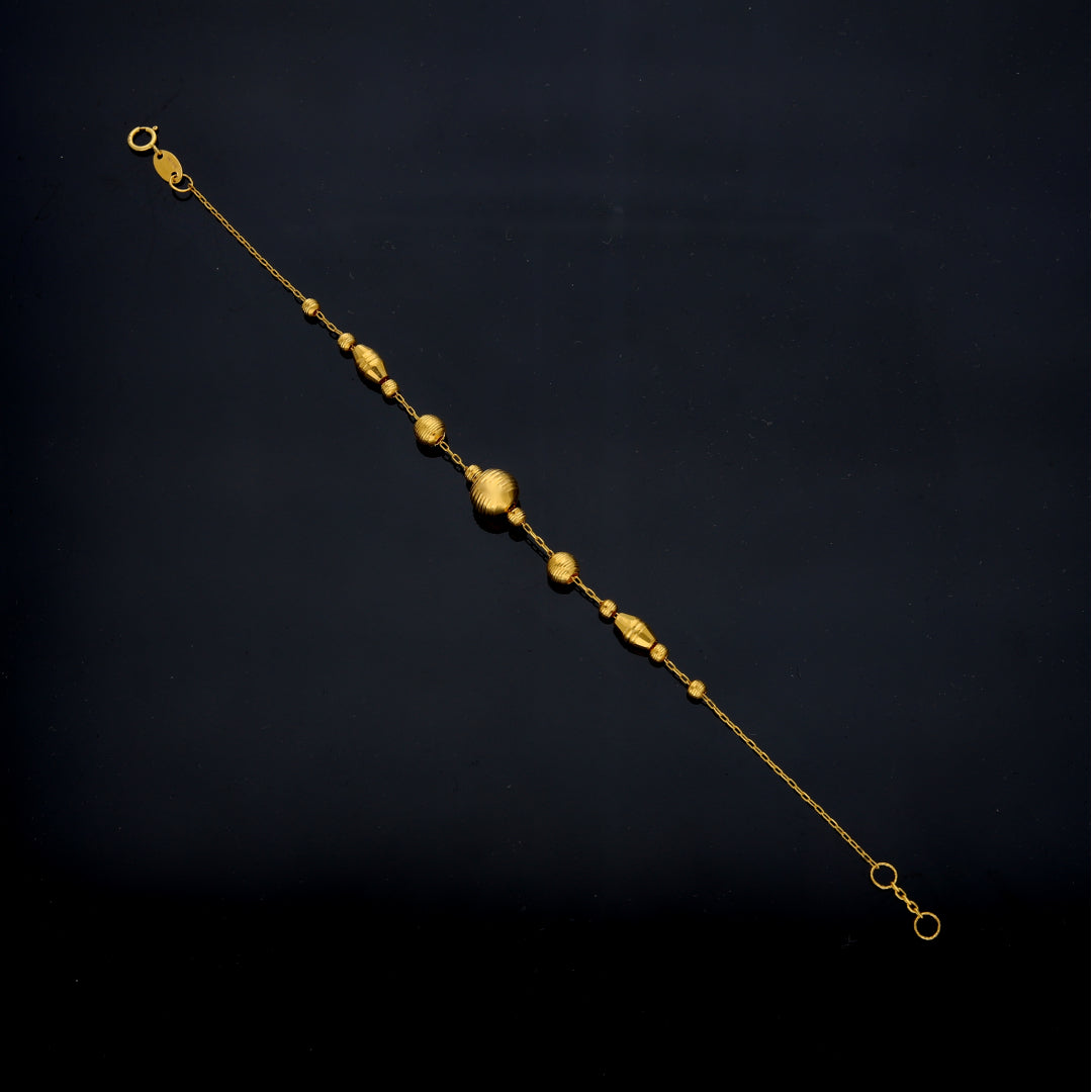 Gold Beaded Bracelet 21KT - FKJBRL21KM11995