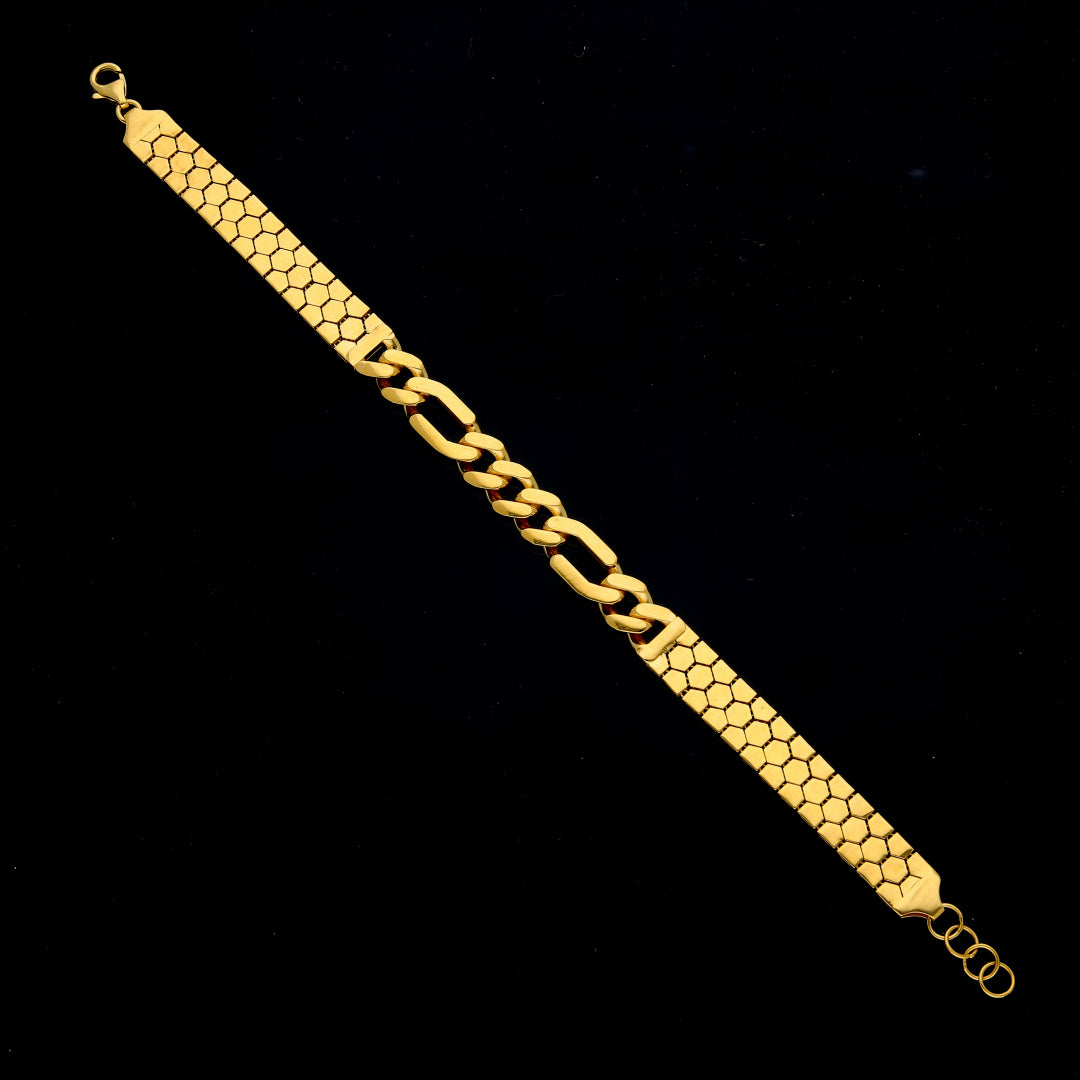 Gold Honeycomb Pattern Bracelet 21KT - FKJBRL21KM11997