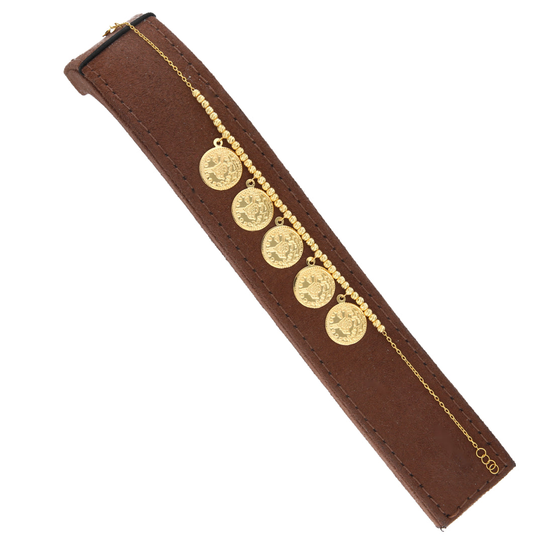 Gold Coin Charm Bracelet 21KT - FKJBRL21KM12000